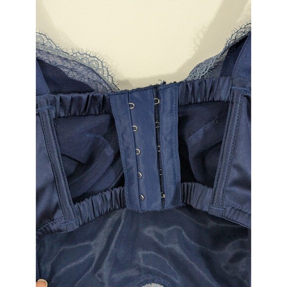 Victorias Secret Navy Dream Angels Unlined Wired Balconette Corset Bra 36DDD - Picture 11 of 15